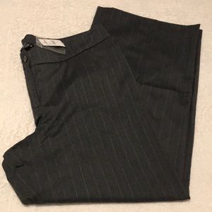NWT Lane Bryant gray with beige/blue thin stripe dress pants Size 16